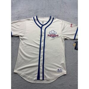 True Fan Texas Rangers Cooperstown Collection Baseball Jersey Cream Men's Medium